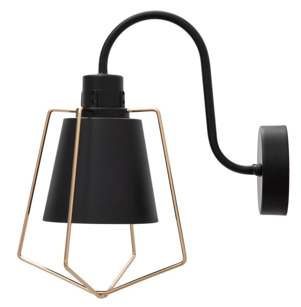 online Lampada da Muro Elegant -D- 18x28x28 cm in Ferro Nero e Oro