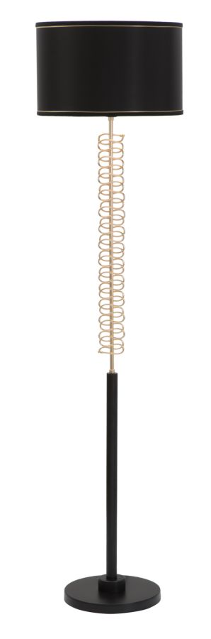 Lampada da Terra Twist Ø40x164 cm in Ferro PVC e Tessuto Nero e Oro acquista