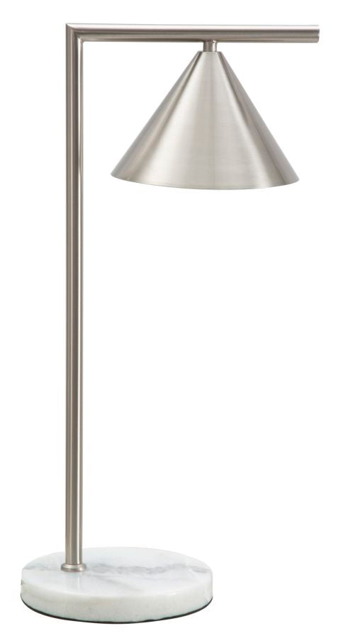 Lampada da Tavolo Gloty 18x27x53 cm in Ferro e Marmo Argento acquista