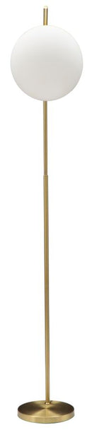 Lampada da Terra Glamy 25x36x179 cm in Ferro e Vetro Bianco e Oro-5