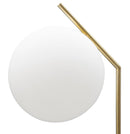 Lampada da Terra Glamy 25x36x179 cm in Ferro e Vetro Bianco e Oro-6