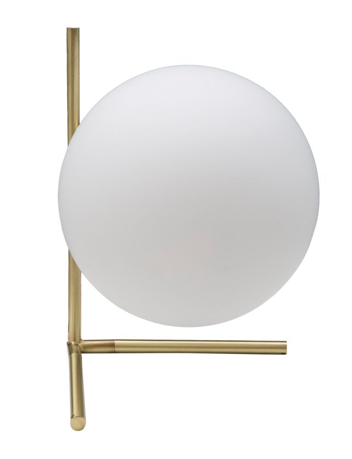 Lampada da Tavolo Glamy Low 25x25x27 cm in Ferro e Vetro Bianco e Oro-2