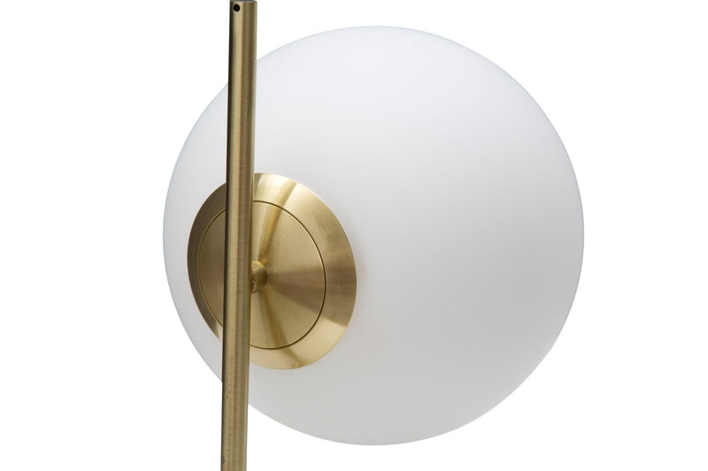 Lampada da Tavolo Glamy Low 25x25x27 cm in Ferro e Vetro Bianco e Oro-3