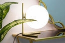 Lampada da Tavolo Glamy Low 25x25x27 cm in Ferro e Vetro Bianco e Oro-4