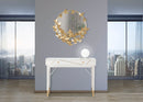 Lampada da Tavolo Glamy Low 25x25x27 cm in Ferro e Vetro Bianco e Oro-7