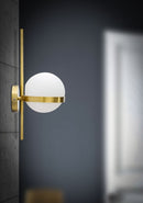 Lampada da Muro Glamy Circle 15x20x40 cm in Ferro e Vetro Oro e Bianco-6