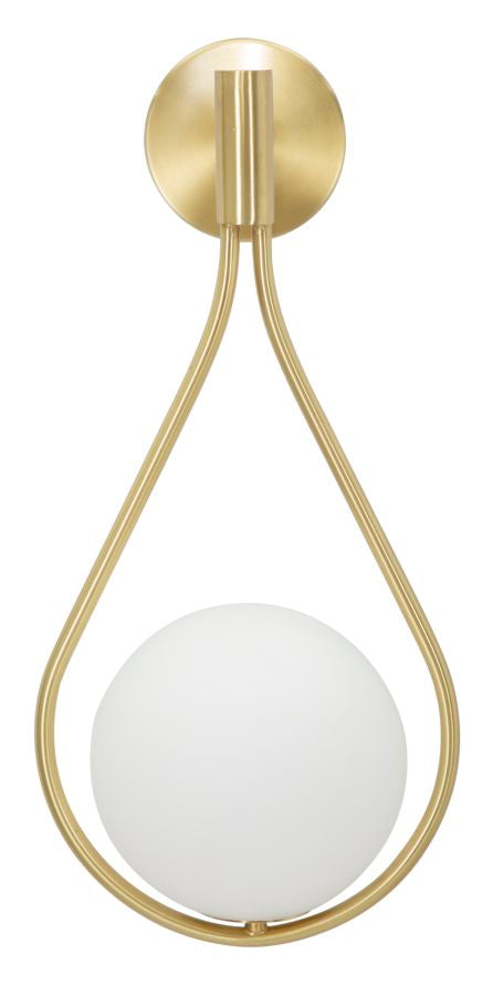 sconto Lampada da Muro Glamy Drop 24x20x52 cm in Ferro e Vetro Oro e Bianco