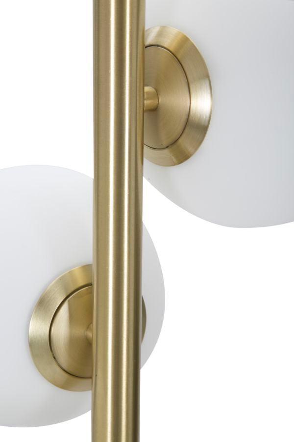 Lampada da Terra Glamy Dark Ø30x160 cm in Ferro e Vetro Oro, Nero e Bianco-5