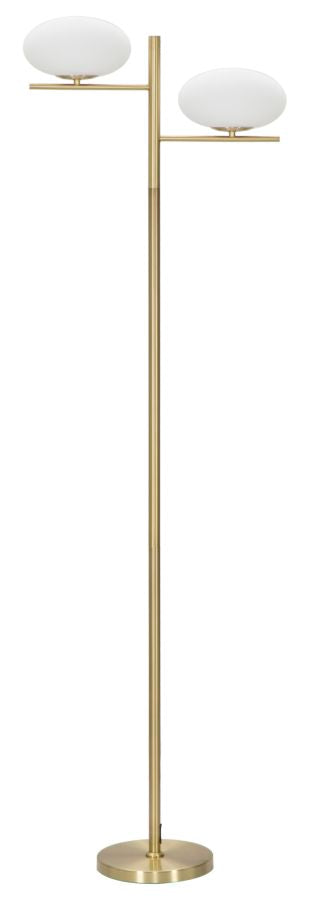 Lampada da Terra Oval Glamy 51x24x180 cm in Ferro e Vetro Oro e Bianco acquista