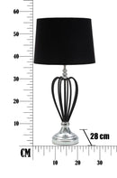 Lampada da Tavolo Darky Argento Ø28x56 cm in Ferro PVC e Tessuto Nero e Argento-7