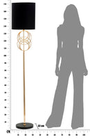 Lampada da Terra Circly Ø35x171 cm in Ferro PVC e Tessuto Oro e Nero-8