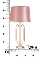 Lampada da Tavolo Krista Ø28x55 cm in Ferro PVC e Tessuto Oro e Rosa-6