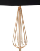 Lampada da Terra Ovy Ø40x167 cm in Ferro PVC e Tessuto Oro e Nero-2