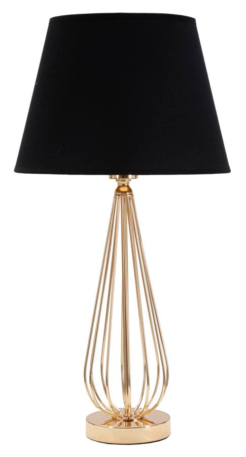 Lampada da Tavolo Ovy Ø32,5x62 cm in Ferro PVC e Tessuto Oro e Nero sconto