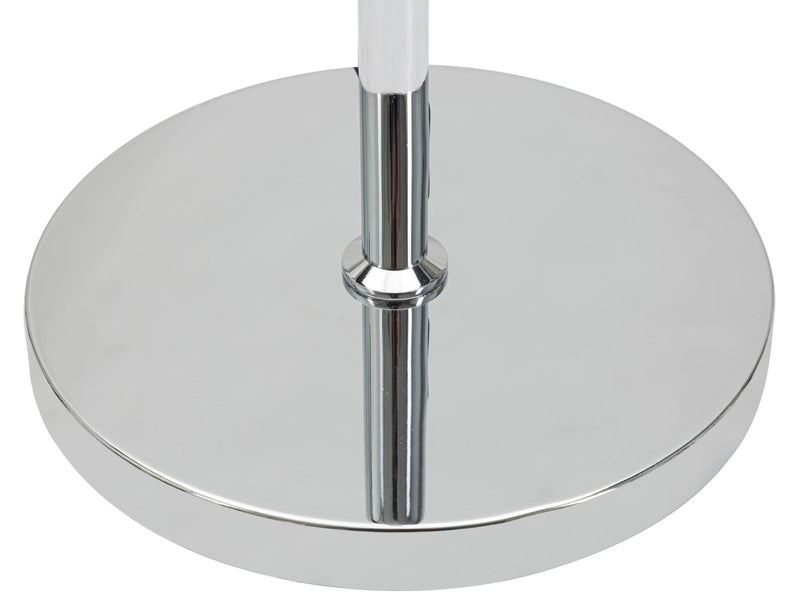 Lampada da Terra Argento Ball Ø37x169 cm in Ferro PVC e Tessuto Argento e Nero-5