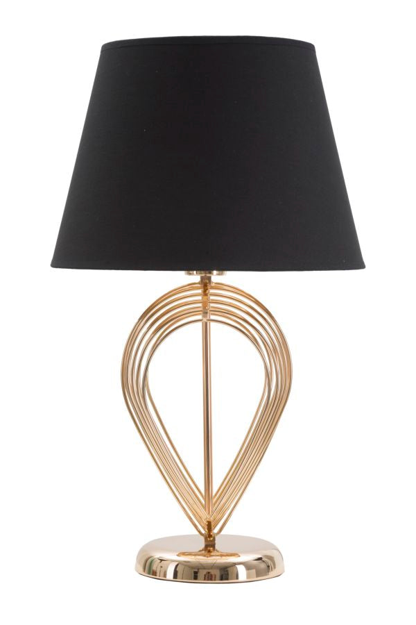 prezzo Lampada da Tavolo Maxt Ø32,5x53,5 cm in Ferro Carta e Tessuto Oro e Nero