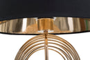 Lampada da Tavolo Maxt Ø32,5x53,5 cm in Ferro Carta e Tessuto Oro e Nero-4