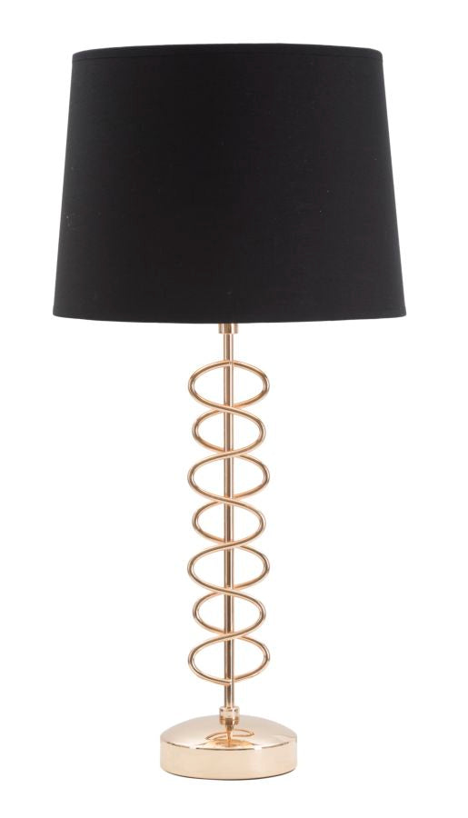Lampada da Tavolo x Ø30x61,5 cm in Ferro Carta e Tessuto Oro e Nero online