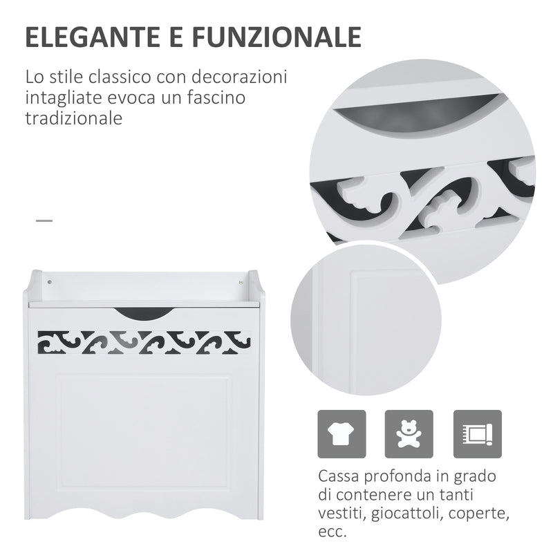 Mobiletto Bagno Portabiancheria in Legno 55x34x58 cm Floreale Bianco –  acquista su Giordano Shop