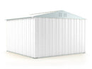 Casetta Box da Giardino in Lamiera di Acciaio Porta Utensili 327x307x217 cm Enaudi Bianco-3