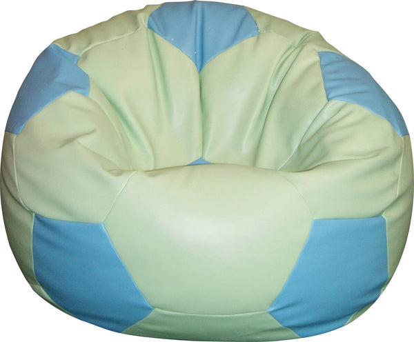 online Poltrona a Sacco Pouf Ø100 cm in Similpelle Baselli Pallone da Calcio Verde Menta e Celeste