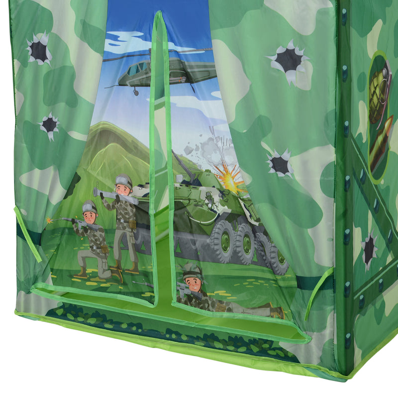 Tenda Casetta per Bambini 93x69x103 cm  Mimetica Verde-8