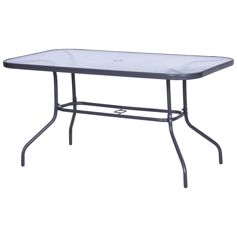 Tavolo da Giardino in Metallo e Vetro 140x80x70 cm  Champs-9
