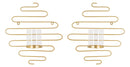 Set 2 Portacandele da Parete 33x10x34 cm in Metallo Oro-1