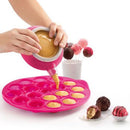 Vassoio Stampo per Cake Pops 18 Porzioni con Stecchini Colore Rosa Lekue-1