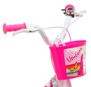 Bicicletta per Bambina 14" 2 Freni  Unicorno Bianca/Rosa-4