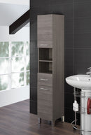 Mobile da Bagno Colonna Portasciugamani 33Cm Rovere Scuro-1