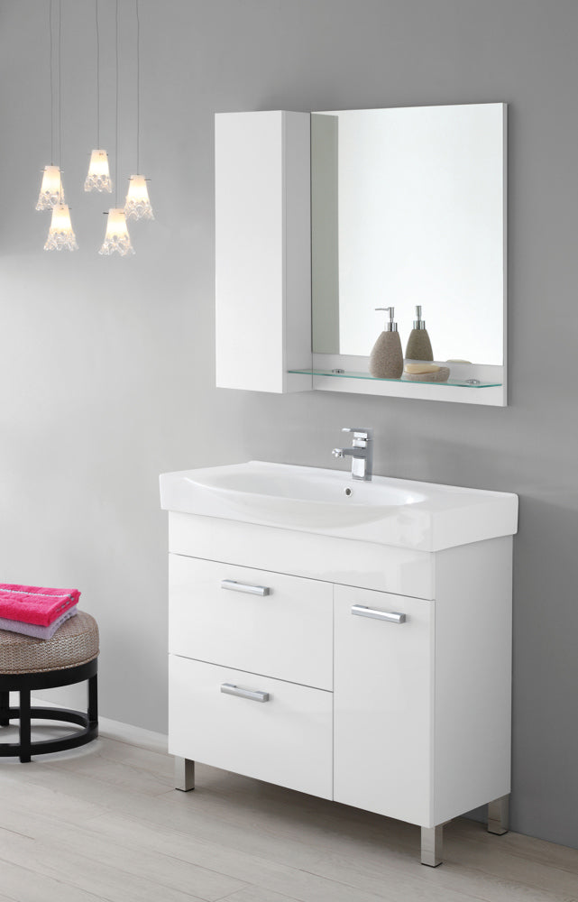 Mobile da Bagno Composizione Bagno 90Cm Laccato Bianco Issimo 90-1