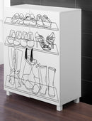 Mobile da Bagno Scarpiera Armadio Dipinto a Mano 2 Ante Carla'-1