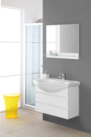 Mobile da Bagno Sospeso Bianco Laccato Composizione Bagno 80Cm Magnum-1