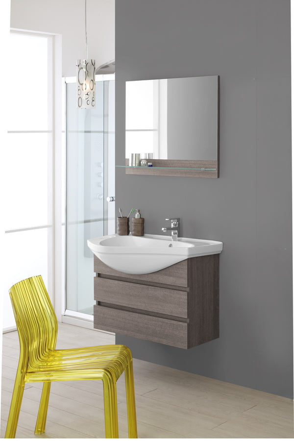 Mobile da Bagno Sospeso Rovere Scuro Composizione Bagno 80Cm Magnum acquista