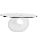 Tavolino da Salotto Ovale 115x42x65 cm Erma 2 Crumer Bianco-1