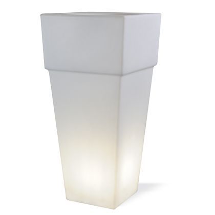 online Lampada Vaso Quadrato Grande Colore Bianco per Esterno Linea Lounge Livos
