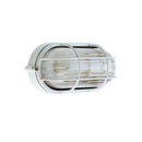 Lampada Plafoniera Ovala Piccola con Gabbia Colore Bianco per Esterno Linea Industriale Sovil-1