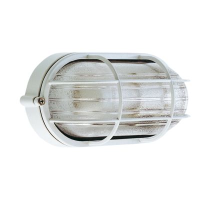 Lampada Plafoniera Ovale Grande con Gabbia Colore Bianco per Esterno Linea Industriale Sovil prezzo