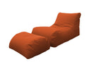Poltrona Pouf Chaise Longue con Poggiapiedi in Poliestere Arancio Avalli-1
