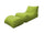 Poltrona Pouf Chaise Longue con Poggiapiedi in Poliestere Verde Avalli
