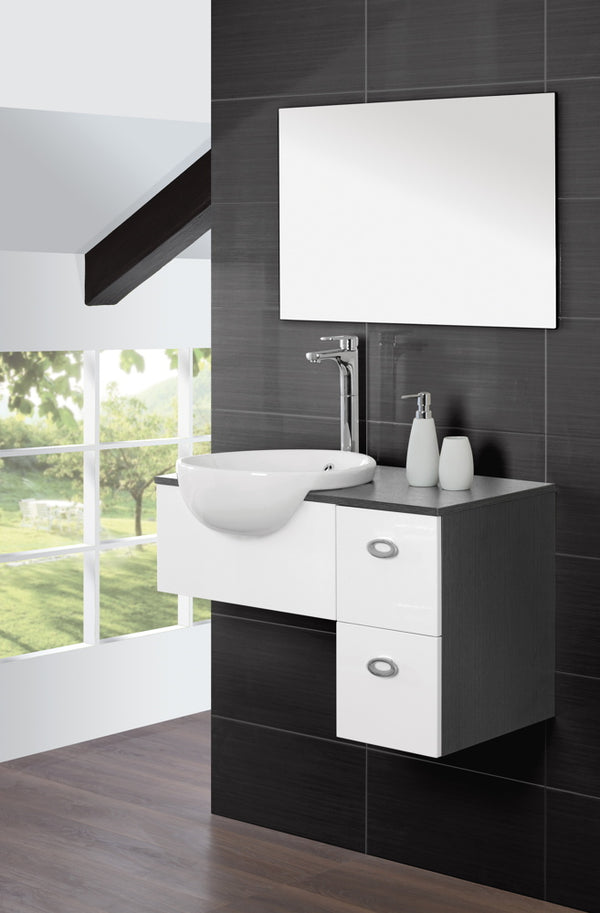 Mobile da Bagno Sospeso Grigio e Bianco Composizione 80Cm acquista