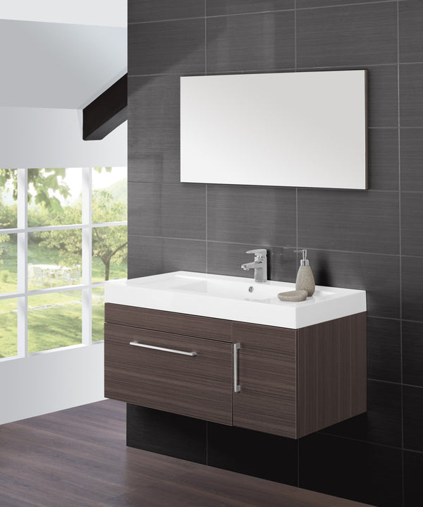 Mobile da Bagno Sospeso Marrone Composizione 100Cm online
