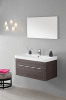 Mobile da Bagno Sospeso Marrone Composizione in Mdf 90Cm-1