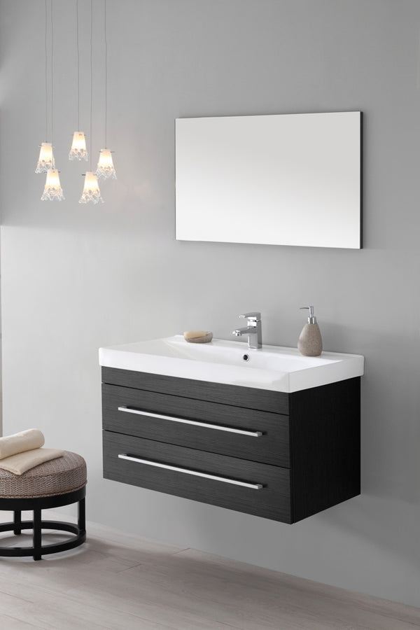 Mobile da Bagno Sospeso Grigio con Doppio Cassetto Composizione 90Cm acquista