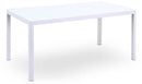 Tavolo da Giardino 160x90x75 cm in Alluminio Piano in Vetro Kraus Modigliani Bianco-1