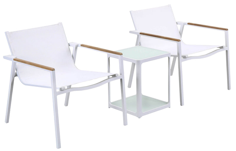 Set Tavolino e 2 Sedie da Giardino in Alluminio Kraus Raffaello Bianco-1