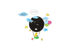 Sticker da Muro Scrivibile Baloon 70x80 cm Plastica-3