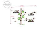 Sticker da Muro Birds And Tree con Mensole 120x120 cm Plastica-2