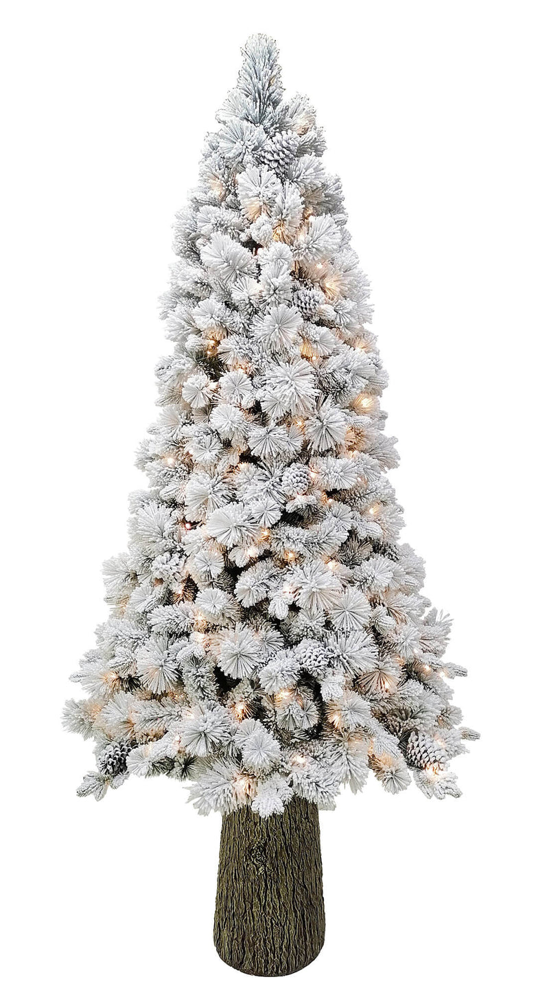 Albero di Natale Artificiale Innevato 180 cm 30 Rami con Luci LED Abete del Gargano Verde Seconda Scelta-5